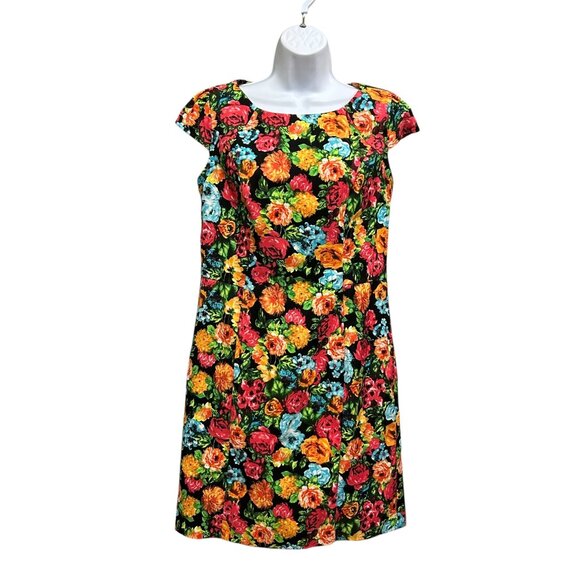 Jessica Multicolor Floral Sheath Dress Size 6 - Picture 1 of 5